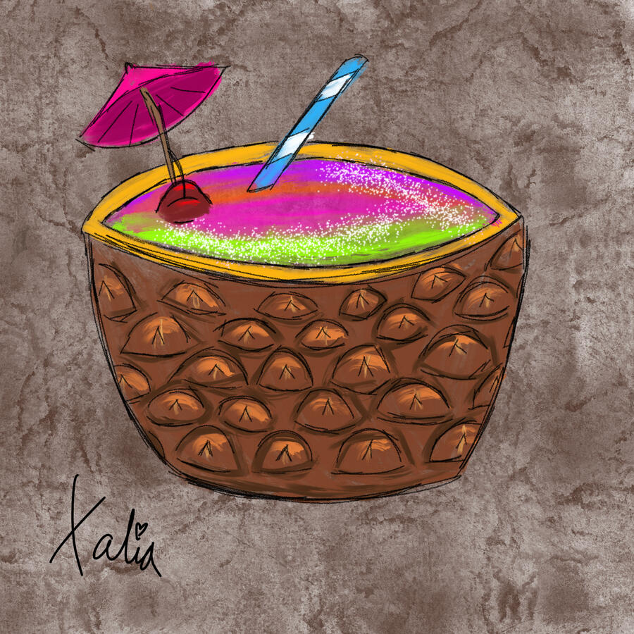 Pineapple Drink - Oil Paint